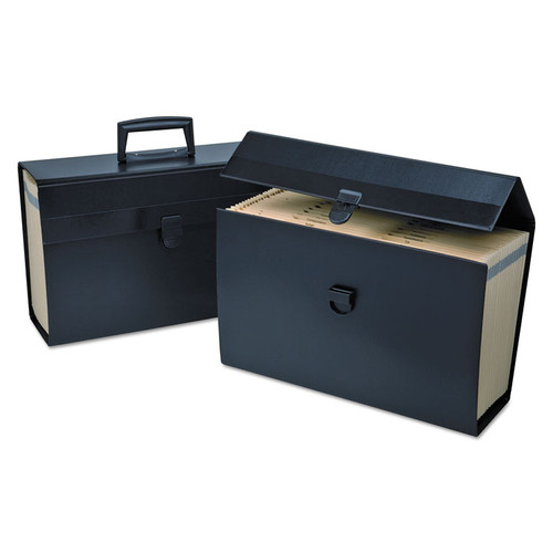 Letter/Legal Expanding Organizer, 15" Expansion, 19 Sections, Buckle Closure, 1/5-Cut Tabs, Legal Size, Black [SKU: PFX01156]