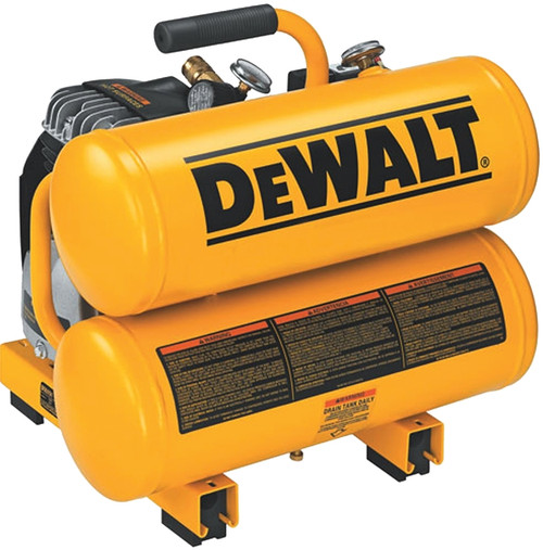 DeWALT D55153 Electric Hand Carry Compressor, 4 gal Tank, 2.0 hp, 120 VAC, 125 psi Pressure, 1-Stage, 4 cfm Air [SKU: ORG8956633]