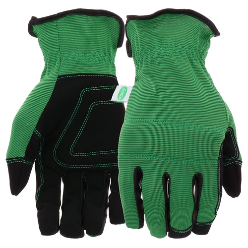 Scotts SC86157GR-L Breathable, High-Dexterity, Slip-On Padded Knuckle Work Gloves, Unisex, L, Reinforced Thumb, Green [SKU: ORG5916424]