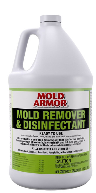 Mold Armor FG550 Mold Remover and Disinfectant, 1 gal, Liquid, Benzaldehyde Organic, Clear [SKU: ORG8055451]