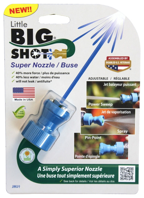 LittleBigShot LBS-151 Adjustable Twist Hose Nozzle, 3/4 in, GHT, Polyketone, Blue [SKU: ORG4445128]
