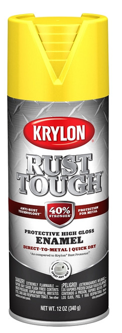 Krylon Rust Tough K09211008 Enamel, Gloss, Safety Yellow/Sun, 12 oz, Can [SKU: ORG3333283]