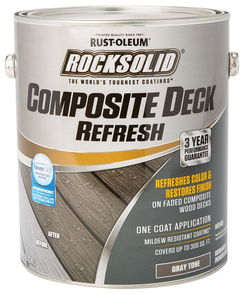 RUST-OLEUM RockSolid 350007 Deck Refresh Toner, Flat/Matte, Gray, Liquid, 1 gal [SKU: ORG2430098]