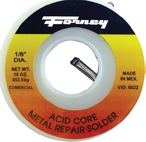 Forney 38103 Solder, 4 oz, Solid, Silver/White, 491 deg F Melting Point [SKU: ORG8912925]