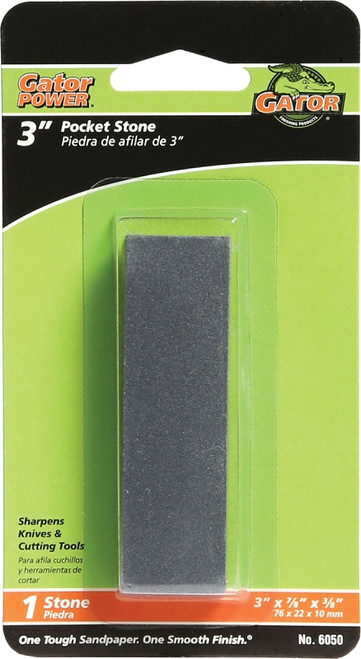 Gator 6050 Pocket Sharpening Stone, 3 in L, 7/8 in W, 3/8 in Thick, Coarse/Medium, Silicone Carbide Abrasive [SKU: ORG9246158]
