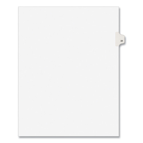 Preprinted Legal Exhibit Side Tab Index Dividers, Avery Style, 10-Tab, 31, 11 x 8.5, White, 25/Pack, (1031) [SKU: AVE01031]