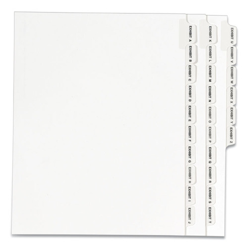 Preprinted Legal Exhibit Side Tab Index Dividers, Avery Style, 26-Tab, Exhibit A to Exhibit Z, 11 x 8.5, White, 1 Set, (1370) [SKU: AVE01370]