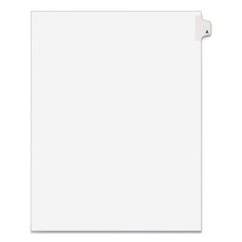 Preprinted Legal Exhibit Side Tab Index Dividers, Avery Style, 26-Tab, A, 11 x 8.5, White, 25/Pack, (1401) [SKU: AVE01401]