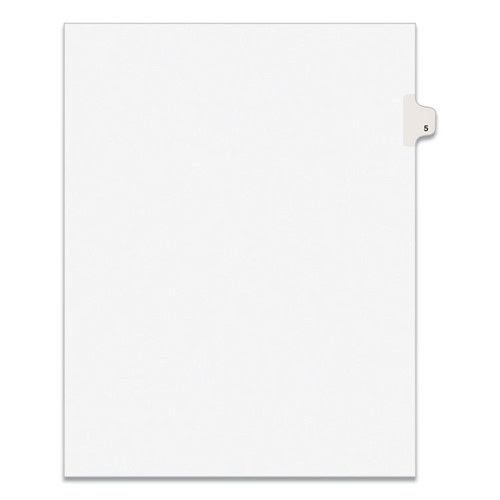 Preprinted Legal Exhibit Side Tab Index Dividers, Avery Style, 10-Tab, 5, 11 x 8.5, White, 25/Pack [SKU: AVE11915]