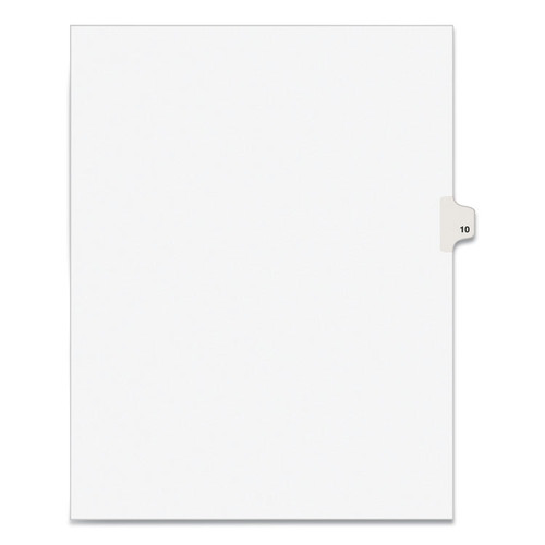Preprinted Legal Exhibit Side Tab Index Dividers, Avery Style, 10-Tab, 10, 11 x 8.5, White, 25/Pack [SKU: AVE11920]