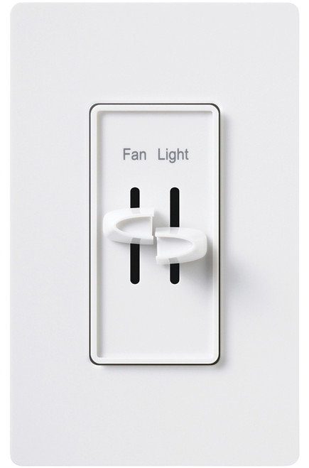Lutron S2-LFSQH-WH Fan/Light Control, 1-Pole, 1.5 A, 120 V, White [SKU: ORG6768519]