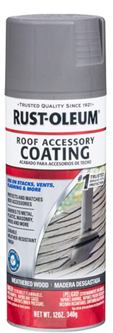 RUST-OLEUM 285217 Roof Accessory Paint, Flat, Weathered Wood, 12 oz, Aerosol Can [SKU: ORG7457211]