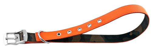 RUFFIN'IT 31302 Reversible Dog Collar, 16 to 20 in L Collar, 3/4 in W Collar, Nylon, Camouflage/Orange [SKU: ORG4768529]