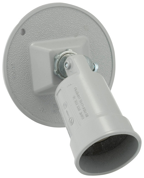 HUBBELL 5624-5 Cover, 3-21/64 in L, 4-1/8 in W, Round, Metal, Gray, Powder-Coated [SKU: ORG6927388]