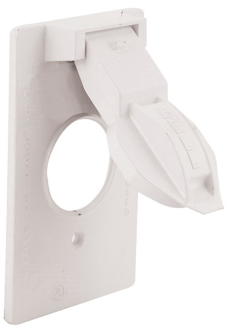 HUBBELL 5155-6 Cover, 1-13/32 in Dia, 4-9/16 in L, 2-13/16 in W, Metal, White, Powder-Coated [SKU: ORG1118595]