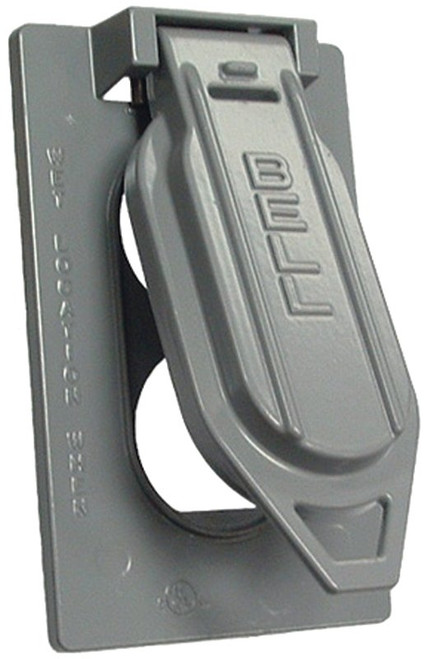 HUBBELL 5146-5 Cover, 4-9/16 in L, 2-13/16 in W, Aluminum, Gray, Powder-Coated [SKU: ORG1897313]