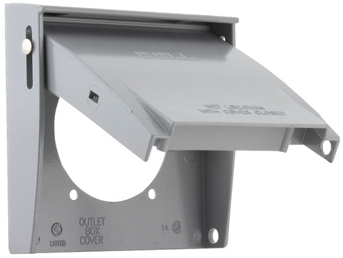 HUBBELL 5034-0 Cover, 2-5/8 in Dia, 4-1/2 in L, 4-9/16 in W, Aluminum, Gray, Powder-Coated [SKU: ORG5569801]