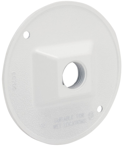 HUBBELL 5193-6 Cluster Cover, 4-1/8 in Dia, 4-1/8 in W, Round, Metal, White, Powder-Coated [SKU: ORG0920959]