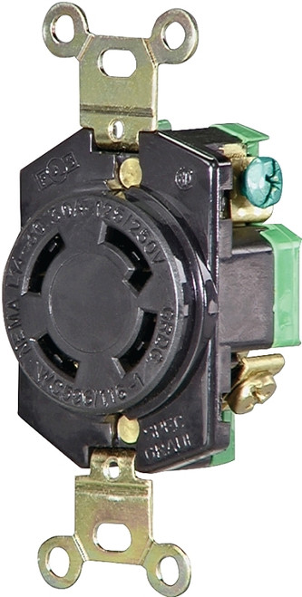 Eaton Wiring Devices L1430R Single Receptacle, 3 -Pole, 125/250 V, 30 A, Back and Side Wiring, NEMA: NEMA L14-30 [SKU: ORG2315349]