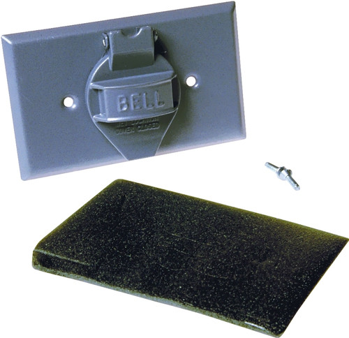 HUBBELL 5152-0 Cover, 1-13/32 in Dia, 2-13/16 in L, 4-9/16 in W, Aluminum, Gray, Powder-Coated [SKU: ORG6604235]