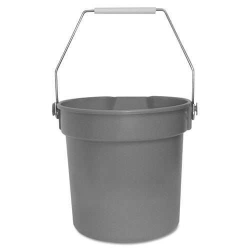 Deluxe Heavy-Duty Bucket, 10 qt, Polypropylene, Gray, 10.63" dia [SKU: IMP5510]