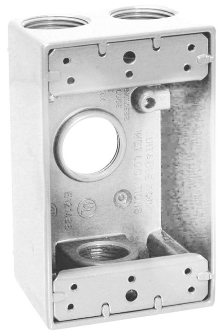 TEDDICO/BWF 1504W-1 Outlet Box, 1 -Gang, 4 -Knockout, 4-1/2 in Knockout, Metal, White, Powder-Coated [SKU: ORG1717958]