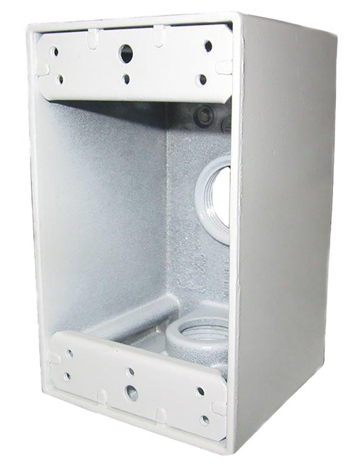 TEDDICO/BWF B-5WV Outlet Box, 1 -Gang, 3 -Knockout, 3-1/2 in Knockout, Metal, White, Powder-Coated [SKU: ORG1718956]