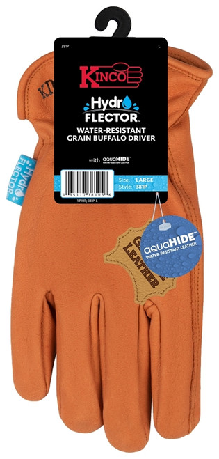 Kinco 381P-L Gloves, L, Keystone Thumb, Elastic Cuff, Buffalo Leather [SKU: ORG8634636]