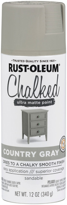 RUST-OLEUM 302593 Ultra Matte Spray Paint, Ultra Matte, Country Gray, 12 oz, Aerosol Can [SKU: ORG7146905]