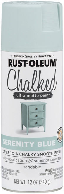 RUST-OLEUM 302595 Ultra Matte Spray Paint, Ultra Matte, Serenity Blue, 12 oz, Aerosol Can [SKU: ORG7146921]
