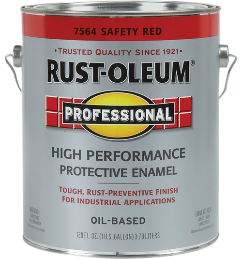 RUST-OLEUM PROFESSIONAL 7564402 Enamel, Gloss, Safety Red, 1 gal Can [SKU: ORG8869273]