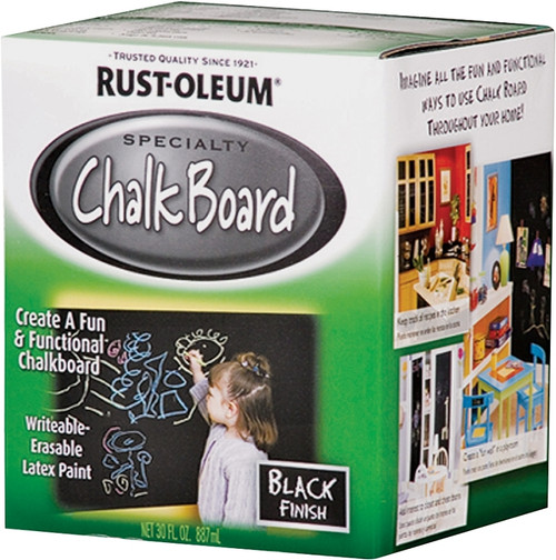RUST-OLEUM SPECIALTY 206540 Chalkboard Paint Black, Mild, Black, 1 qt, Can [SKU: ORG8216517]