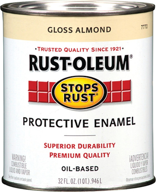 RUST-OLEUM STOPS RUST 7770502 Protective Enamel, Gloss, Almond, 1 qt Can [SKU: ORG8981110]