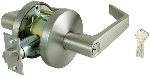 ProSource Storeroom Door Lock, 2 Grade, Lever Handle, Keyed Different Key, Stainless Steel, Stainless Steel [SKU: ORG7534530]