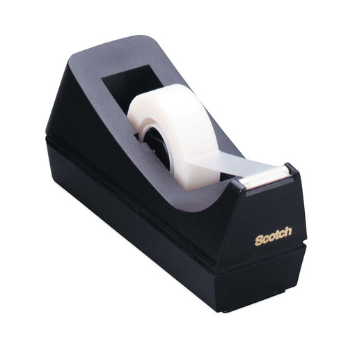 Desktop Tape Dispenser, Weighted Non-Skid Base, 1" Core, Black [SKU: MMMC38BK]