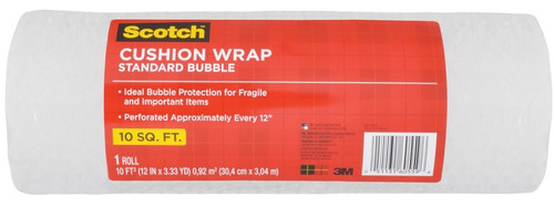 Scotch 7920-ESF Cushion Bubble Wrap, 10 ft L, 12 in W, Nylon [SKU: ORG6955975]