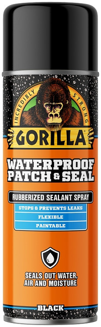 Gorilla 104052 Patch and Seal Coating, Water-Proof, Black, 16 oz, Aerosol Can [SKU: ORG5122775]