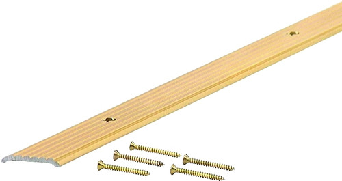 M-D 79046 Seam Binder, 36 in L, 3/4 in W, Fluted Surface, Aluminum, Satin Brass [SKU: ORG0169417]