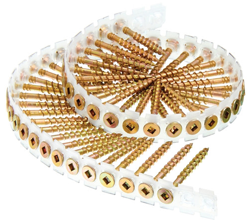 SENCO 08F Series 08F200Y Wood Screw, #8 Thread, 2 in L, Flat Head, #2 Drive, Steel, Zinc [SKU: ORG5274998]