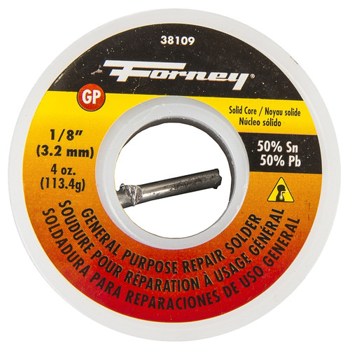 Forney 38109 Solder, 4 oz, Solid, Silver/White, 421 deg F Melting Point [SKU: ORG8914277]