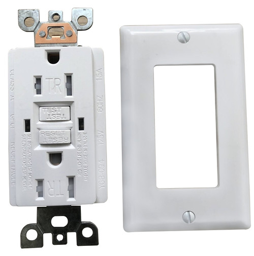 GENMAX TR15WST GFCI Receptacle/Outlet, 15 A, White [SKU: ORG9443201]