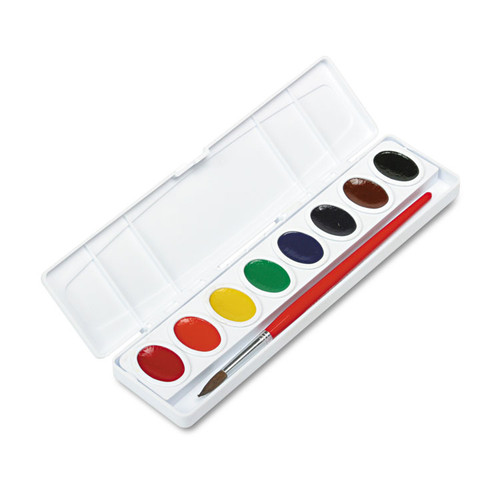 Professional Watercolors, 8 Assorted Colors, Oval Pan Palette Tray [SKU: DIX00800]