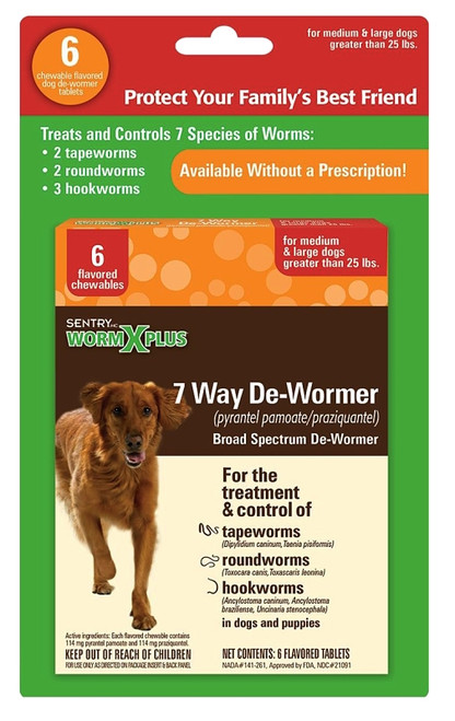 SENTRY 3933 Dewormer, Tablet, 6 Count [SKU: ORG4662987]