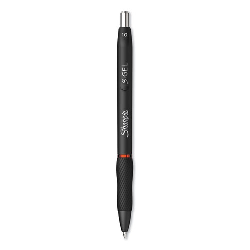 S-Gel High-Performance Gel Pen, Retractable, Bold 1 mm, Red Ink, Black Barrel, Dozen [SKU: SAN2096136]