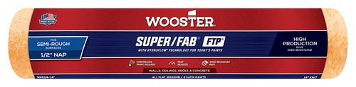 WOOSTER RR924-14 Paint Roller Cover, 1/2 in Thick Nap, 14 in L, Knit Fabric Cover, Lager [SKU: ORG7614167]