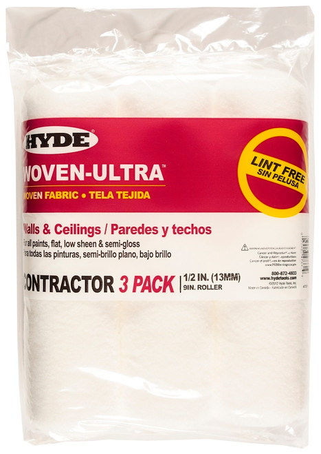 HYDE Woven-Ultra 47331 Roller Cover, 1/2 in Thick Nap, 9 in L, Fabric Cover [SKU: ORG7414972]