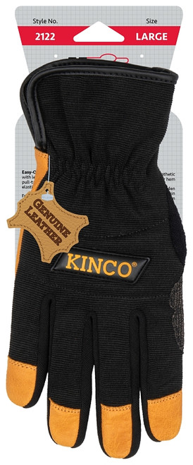 KincoPro 2122-XL Work Gloves, Men's, XL, Angled Wing Thumb, Easy-On Cuff, Polyester/Spandex Back [SKU: ORG8634628]