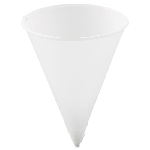 Cone Water Cups, Paper, 4 oz, Rolled Rim, White, 200/Bag, 25 Bags/Carton [SKU: SCC4R2050]