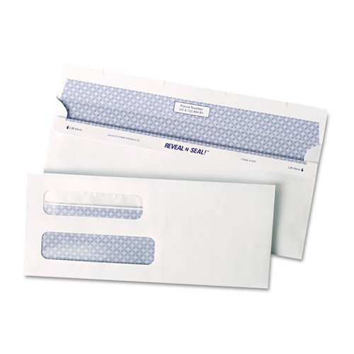 Reveal-N-Seal Envelope, #8 5/8, Commercial Flap, Self-Adhesive Closure, 3.63 x 8.63, White, 500/Box [SKU: QUA67539]