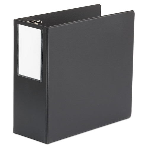 Deluxe Non-View D-Ring Binder with Label Holder, 3 Rings, 5" Capacity, 11 x 8.5, Black [SKU: UNV20714]